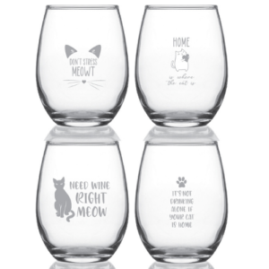 Cats H1 - 15oz Stemless Wine Glass