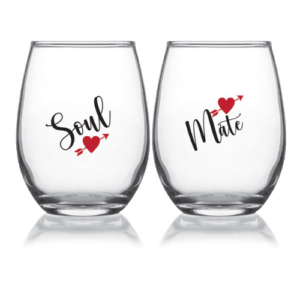 Soul Mate Set W - 15oz Stemless Wine Glasses