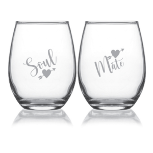 Soul Mate Set W1 - 15oz Stemless Wine Glasses