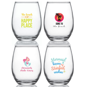 Beach Set B - 15oz Stemless Wine Glasses